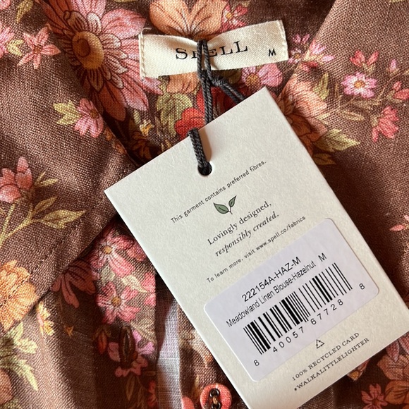 Spell Meadowland Linen Blouse in Hazelnut - Picture 9 of 11